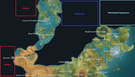 Genshin Impact Leak Reveals Version 4.6 Map。